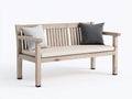 Gartenbank - Holz-Textil - 148x60x86 cm - Hellbeige-Creme - Modern