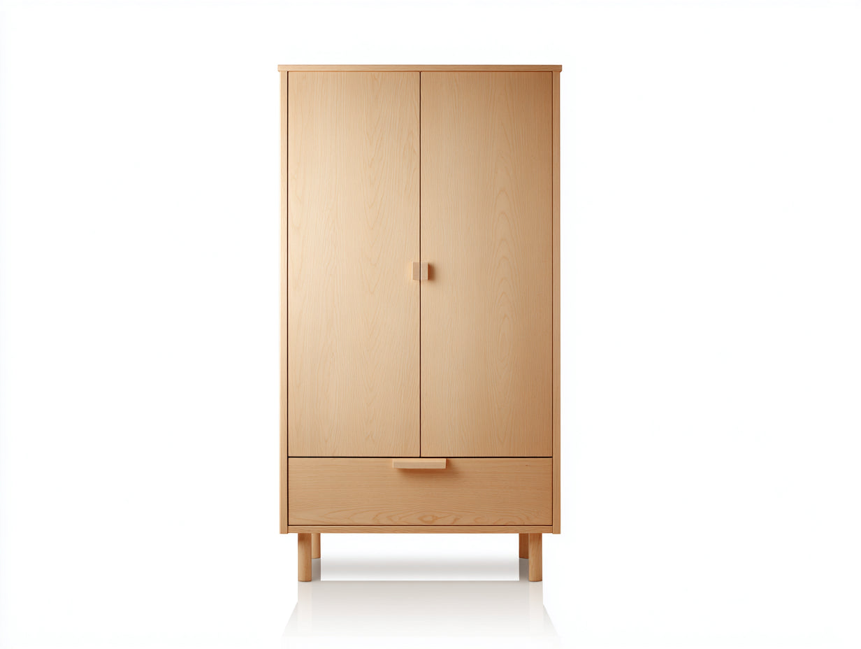 Kleiderschrank - Massivholz - 88 x 56 x 190 cm - Naturholz - Skandinavischer Stil