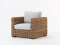 Polyrattan Gartensessel-Polyrattan-Holz-Textil-97x90x77 cm-Natur-Hellgrau-Moderner Lounge-Stil