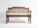 Gartenbank - Holz-Textil - 140x60x90 cm - Braun-Creme - Klassisch