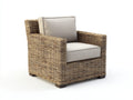 Polyrattan Gartensessel-Polyrattan-Holz-Textil-95x88x78 cm-Natur-Beige-Rustikaler Gartenstil