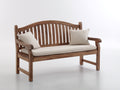 Gartenbank - Holz-Textil - 150x62x92 cm - Braun-Creme - Klassisch