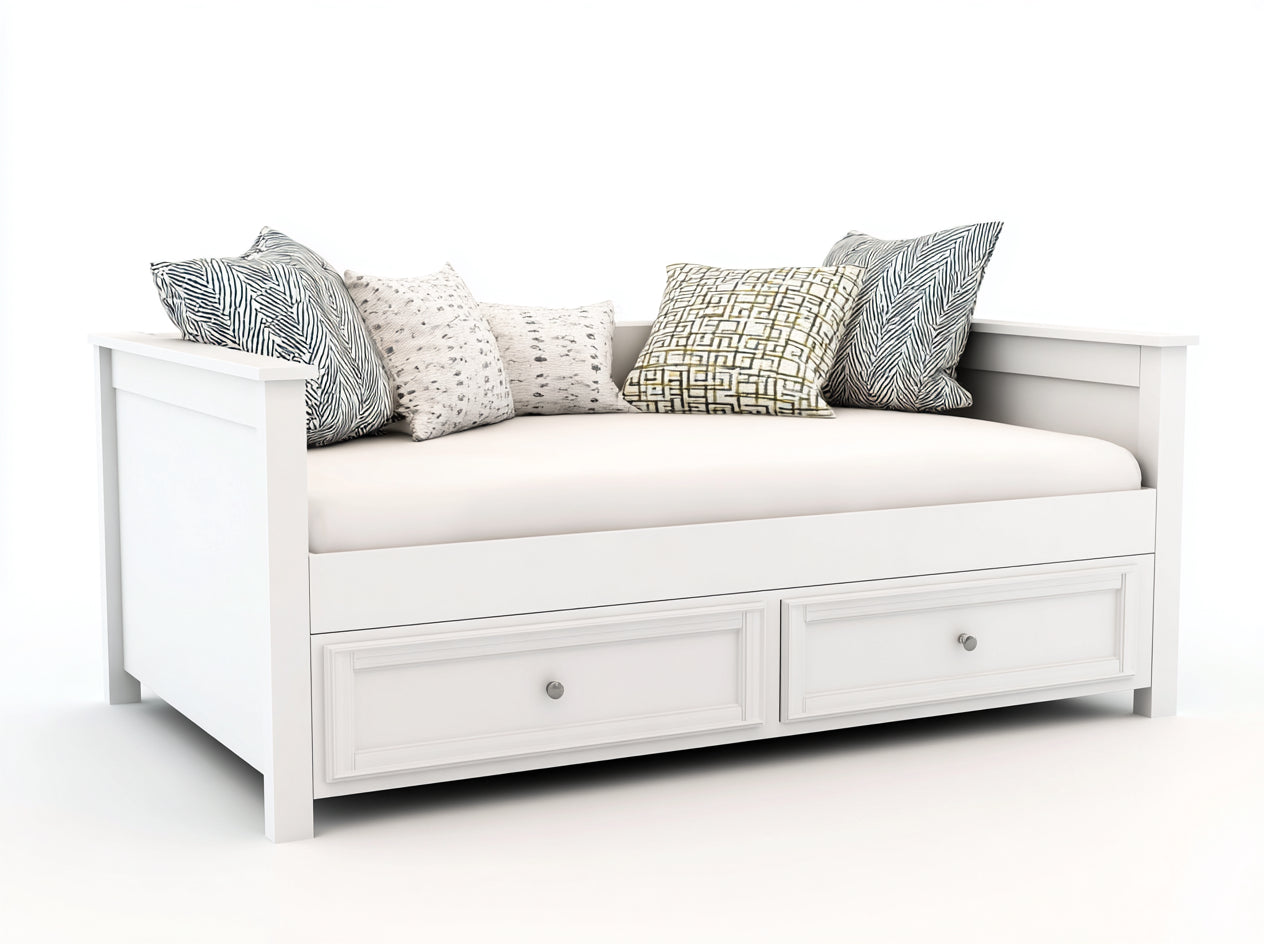 Schlafsofa - Holz - 210x97x82 cm - Weiß - Klassisch