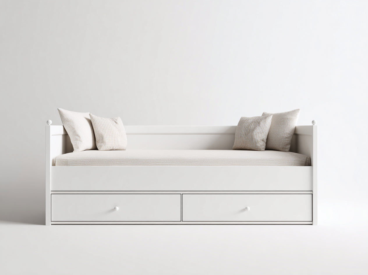 Schlafsofa - Holz - 200x90x80 cm - Weiß - Modern