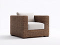 Polyrattan Gartensessel-Polyrattan-Holz-Textil-97x91x76 cm-Braun-Creme-Rustikaler Gartenstil