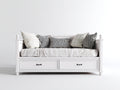 Schlafsofa - Holz - 202x93x88 cm - Weiß - Vintage-Stil