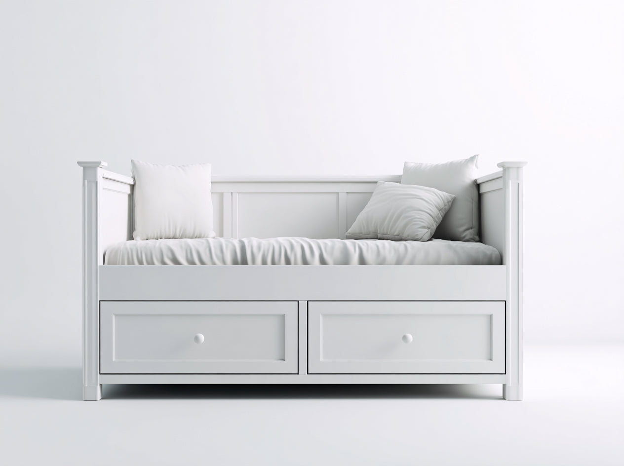 Schlafsofa - Holz - 199x89x87 cm - Weiß - Landhausstil