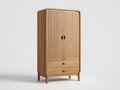 Kleiderschrank - Massivholz - 102 x 60 x 198 cm - Eiche Natur - Retro Stil