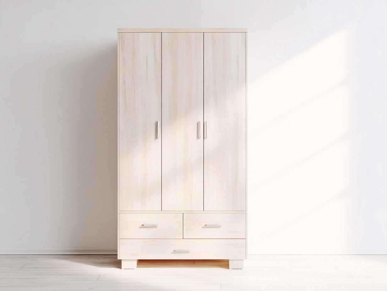 Kleiderschrank - Holzwerkstoff - 121 x 58 x 198 cm - Eiche Hell - Moderner Stil