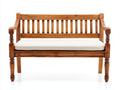 Gartenbank - Holz-Textil - 125x58x88 cm - Braun-Creme - Klassisch