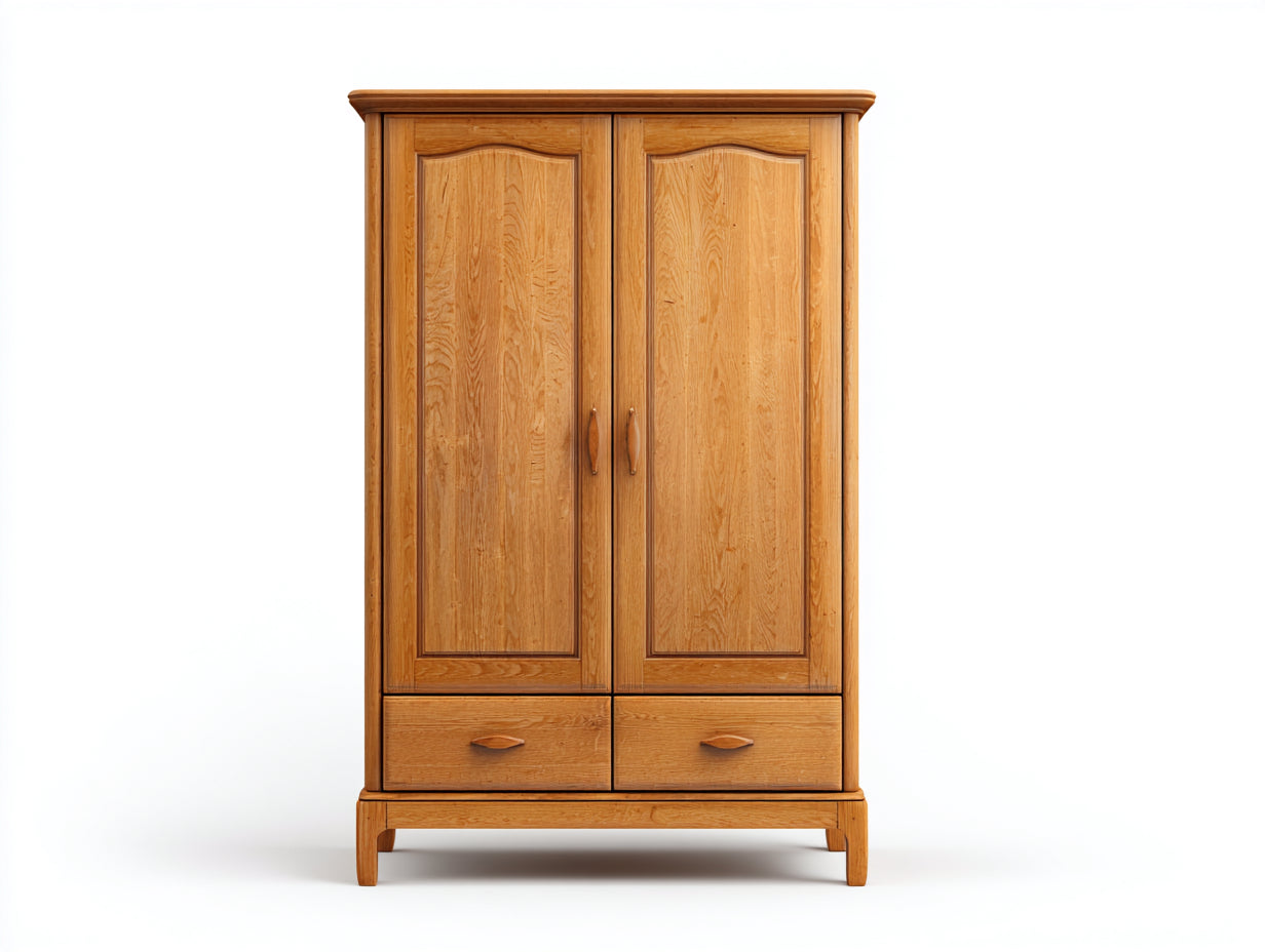 Kleiderschrank - Massivholz - 118 x 60 x 198 cm - Honigeiche - Landhausstil