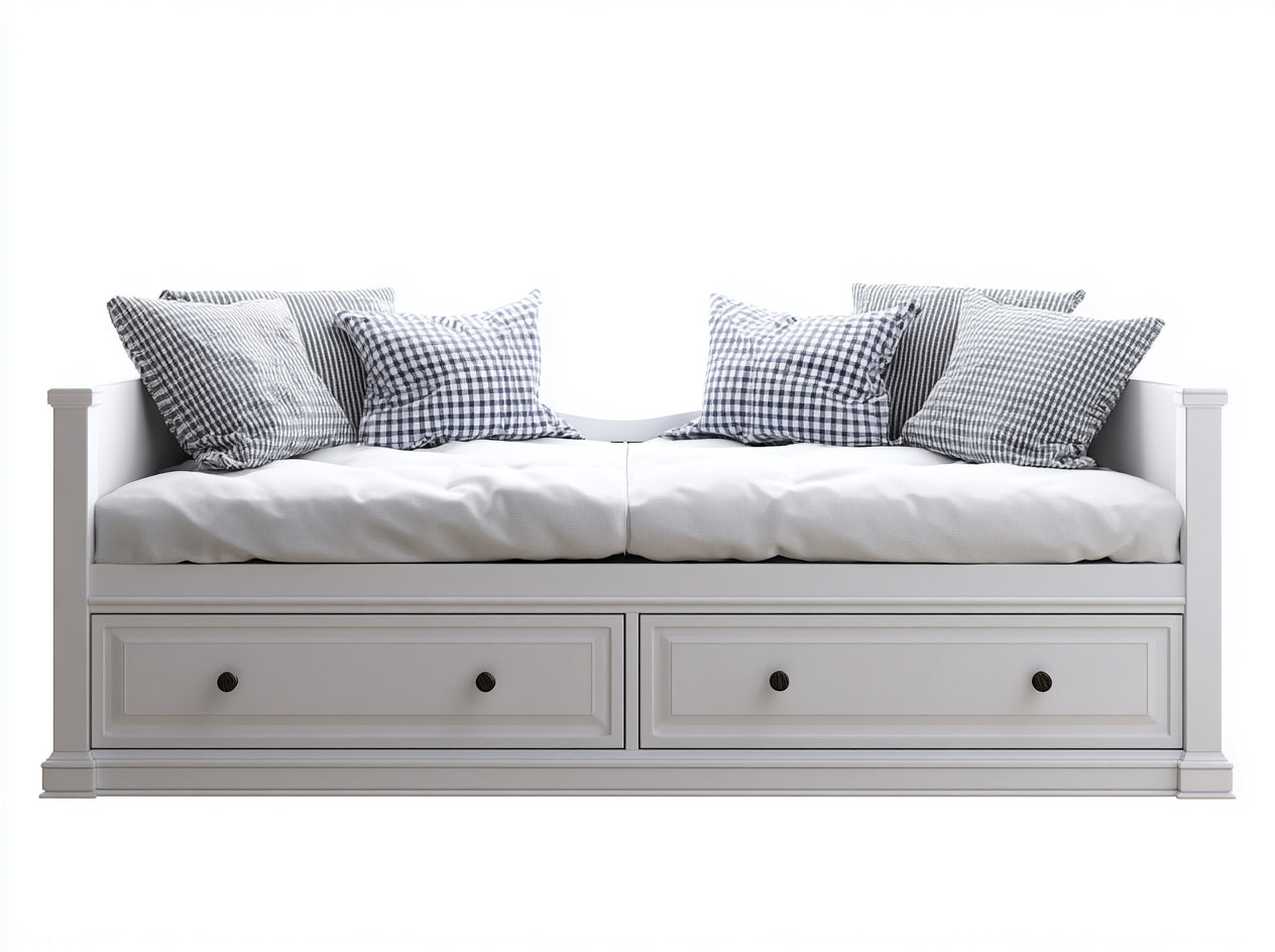 Schlafsofa - Holz - 208x96x81 cm - Weiß - Landhausstil