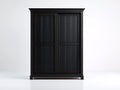 Kleiderschrank - Holzwerkstoff - 116 x 57 x 196 cm - Schwarz - Klassischer Stil