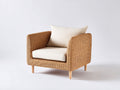 Polyrattan Gartensessel-Polyrattan-Holz-Textil-91x86x74 cm-Natur-Creme-Skandinavischer Gartenstil