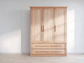 Kleiderschrank - Massivholz - 118 x 56 x 201 cm - Naturholz - Landhausstil