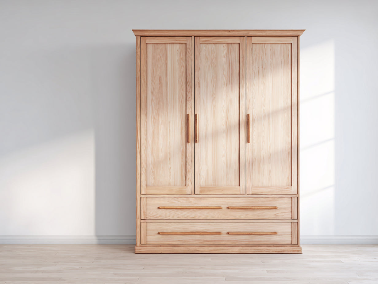 Kleiderschrank - Massivholz - 118 x 56 x 201 cm - Naturholz - Landhausstil