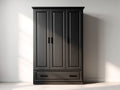 Kleiderschrank - Holzwerkstoff - 132 x 60 x 204 cm - Schwarz - Klassischer Stil