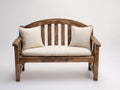 Gartenbank - Holz-Textil - 122x62x90 cm - Braun-Creme - Landhaus