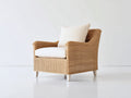 Polyrattan Gartensessel-Polyrattan-Holz-Textil-89x86x78 cm-Natur-Creme-Klassischer Gartenstil