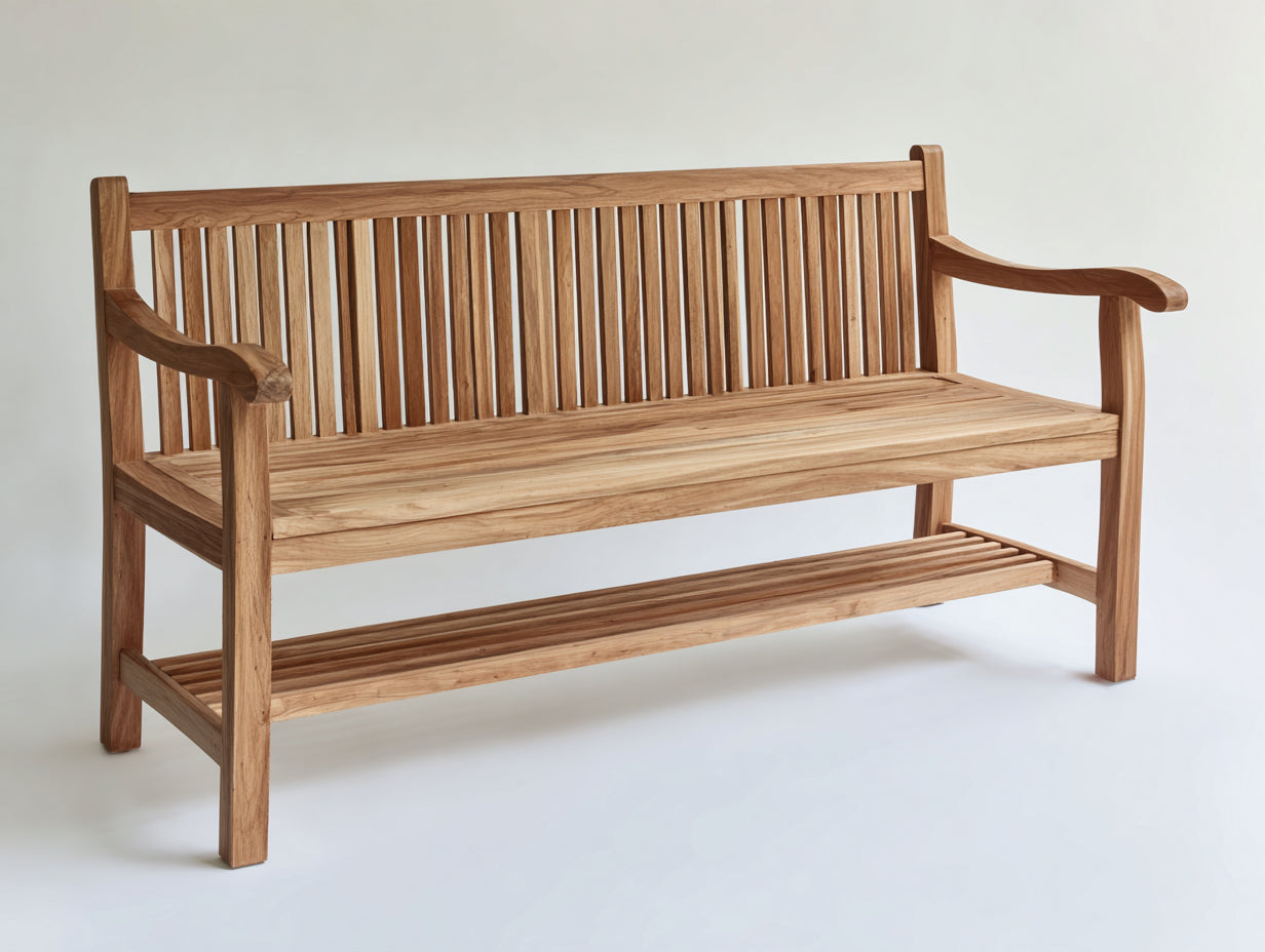 Gartenbank - Holz - 160x58x88 cm - Natur - Klassisch